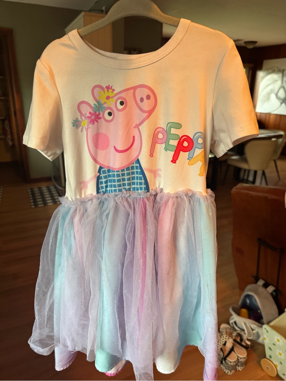 PatPat Pink Peppa Pig Pastel Tulle Dress